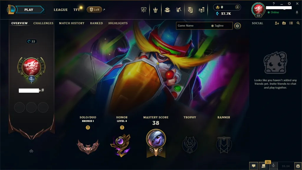 🌎EUW 🔥S15⭐️Bornze 1 🏆40 Champion 🔥2 Owend ☢️ 7 Skins Shard🔥27k+ BE🔥Honor 4 ✅Unverified Email🚀instant delivery